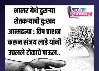 भालर येथे दुसऱ्या शेतकऱ्याची दु:खद आत्महत्या : विष प्राशन करून संजय लाडे यांनी उचलले टोकाचे पाऊल..