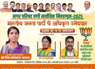 ♦️प्रभाग क्र. ७ वर भाजपचा प्रचंड जोर, विद्याताई आत्रामांसह कमळाला रेकॉर्ड मतांची अपेक्षा..