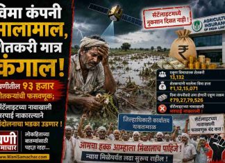 🌱 विमा कंपनी मालामाल, शेतकरी मात्र कंगाल! वणीतील १३ हजार शेतकऱ्यांची फसवणूक; सॅटॅलाइटच्या नावाखाली भरपाई नाकारल्याने आंदोलनाचा भडका उडणार!