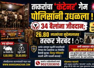 🚧 तस्करांचा ‘कंटेनर’ गेम पोलिसांनी उधळला ! ३४ बैलांना जीवदान; २६.८० लाखांच्या मुद्देमालासह तस्कर जेरबंद !